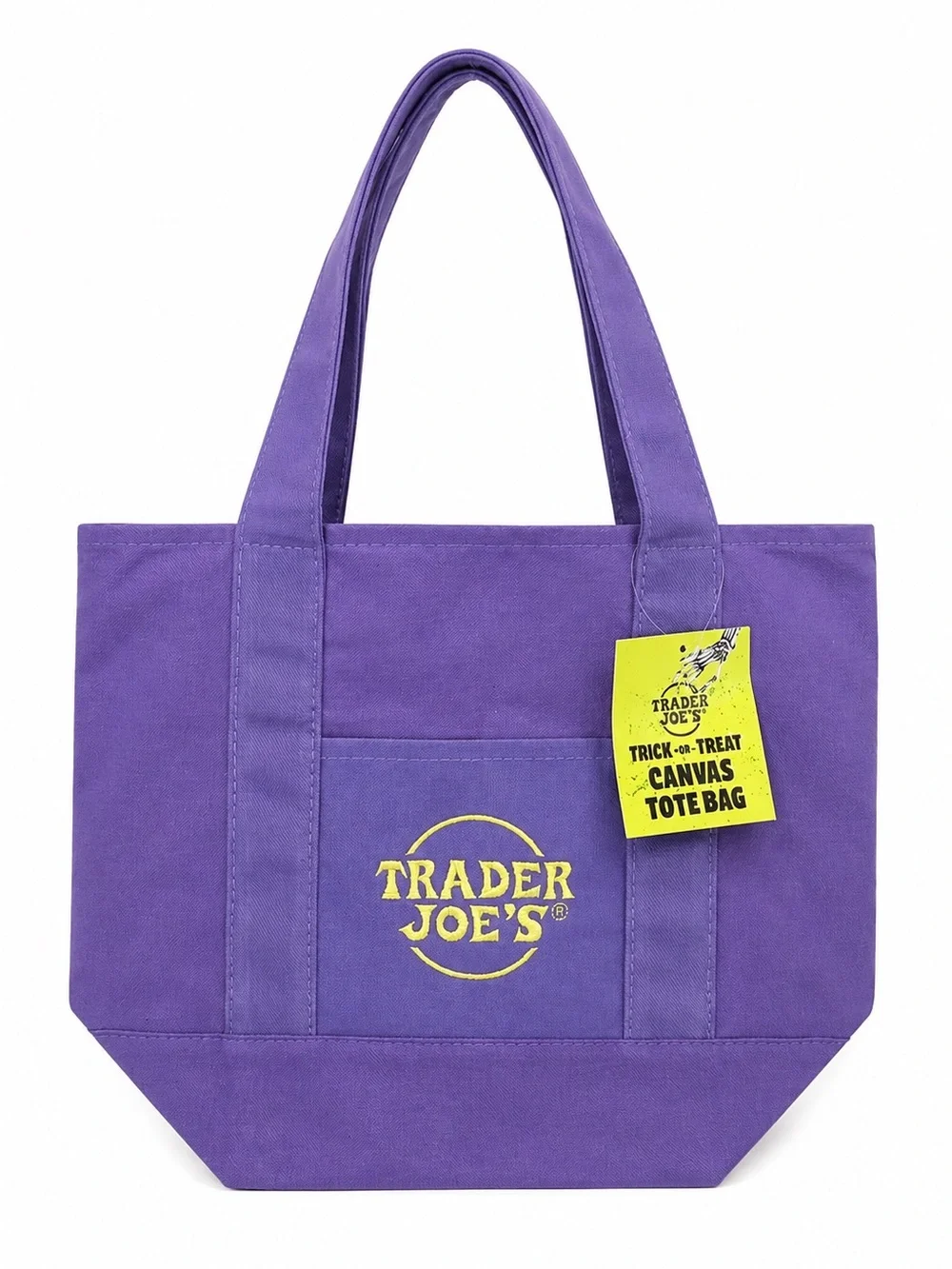 Trader Joe’s Purple Canvas Tote Bag • NEW WITH TAGS